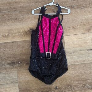Weissman Pink and Black Sequin Kids Costume